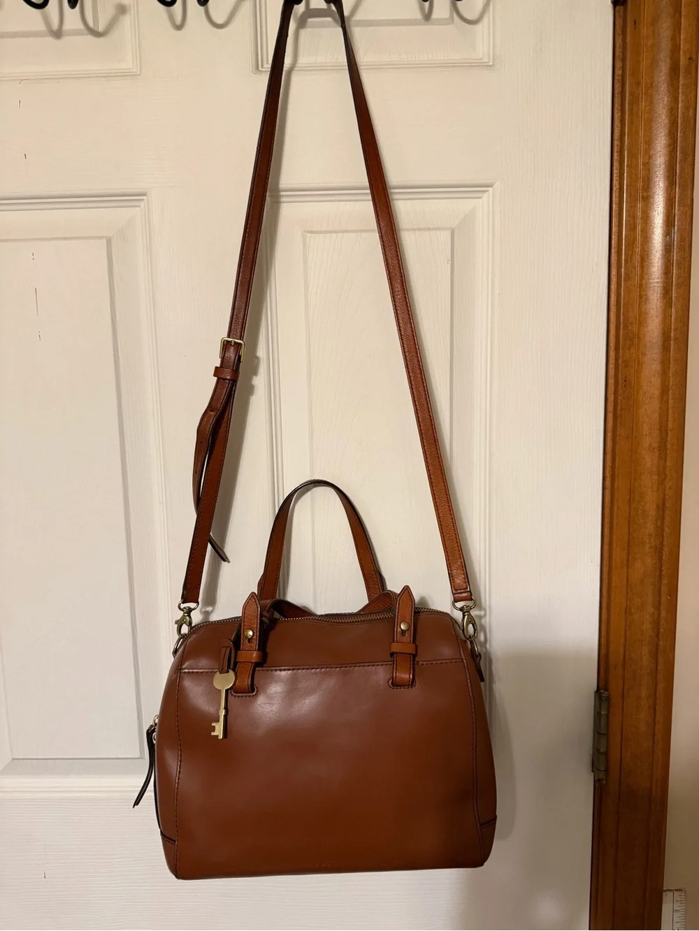 Fossil Rachel Brown Leather Satchel Crossbody Bag ZB7258